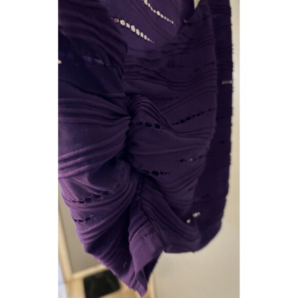 Women’s High Waisted Violet Textured One Shoulder 2pc Skirt Set . - Picture 7 of 9